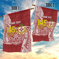 Personalised Kolisi Tonga Atele 142nd Anniversary Garden Flag Special Kupesi Pattern LT9 House Flag White - Polynesian Pride