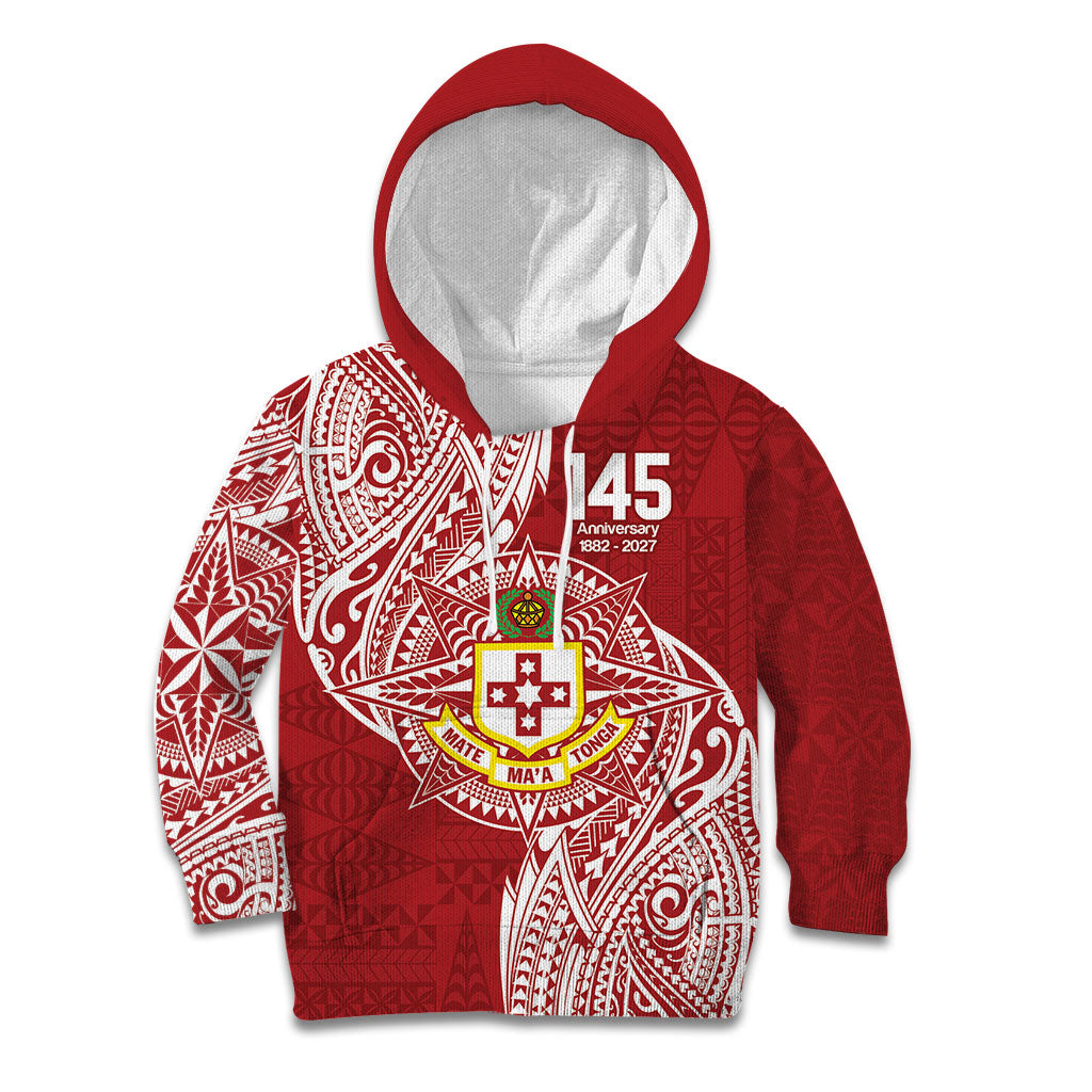 Personalised Kolisi Tonga Atele 145th Anniversary Kid Hoodie Special Kupesi Pattern LT9 Hoodie White - Polynesian Pride