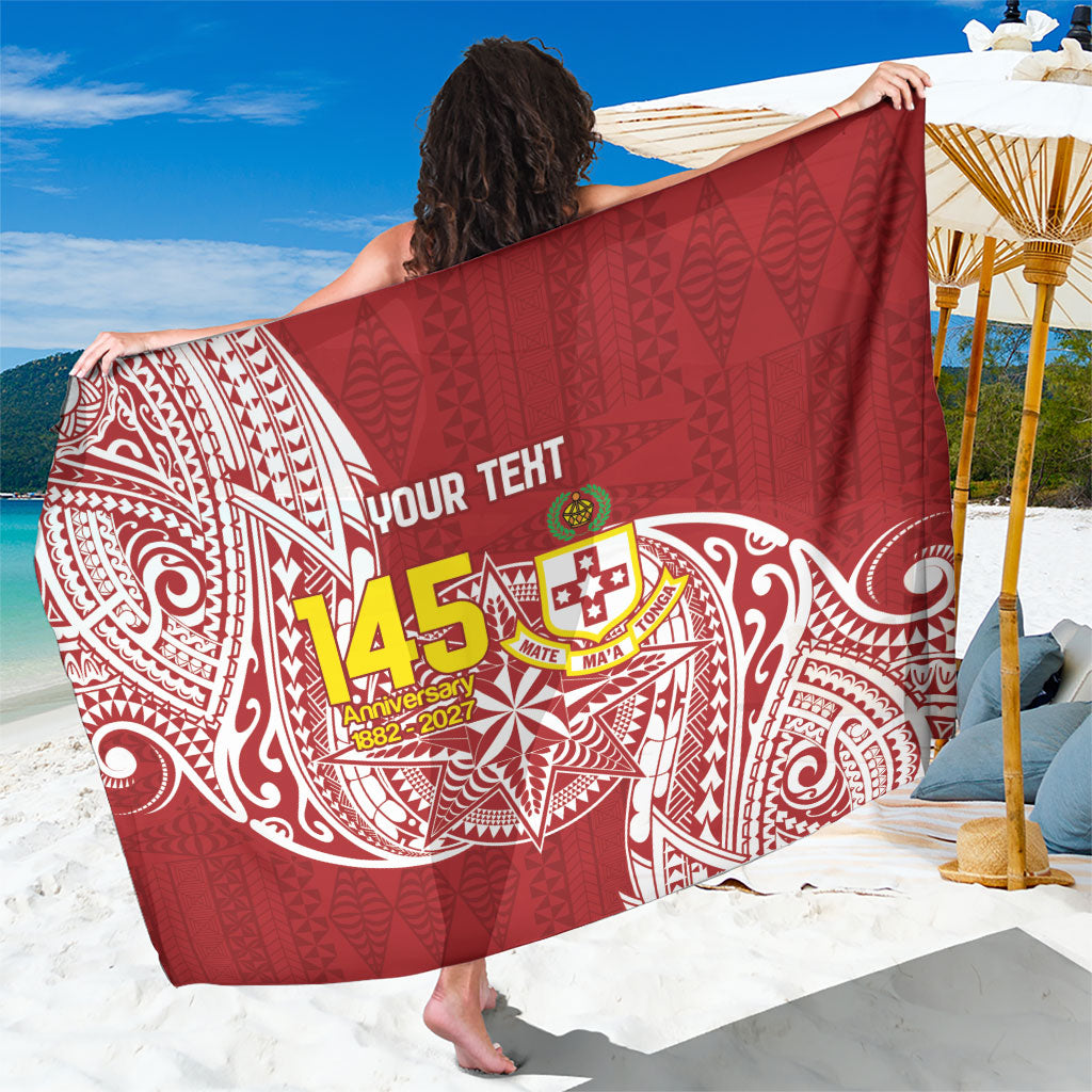 Personalised Kolisi Tonga Atele 142nd Anniversary Sarong Special Kupesi Pattern LT9 One Size 44 x 66 inches White - Polynesian Pride
