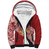 Personalised Kolisi Tonga Atele 145th Anniversary Sherpa Hoodie Special Kupesi Pattern LT9 Unisex White - Polynesian Pride