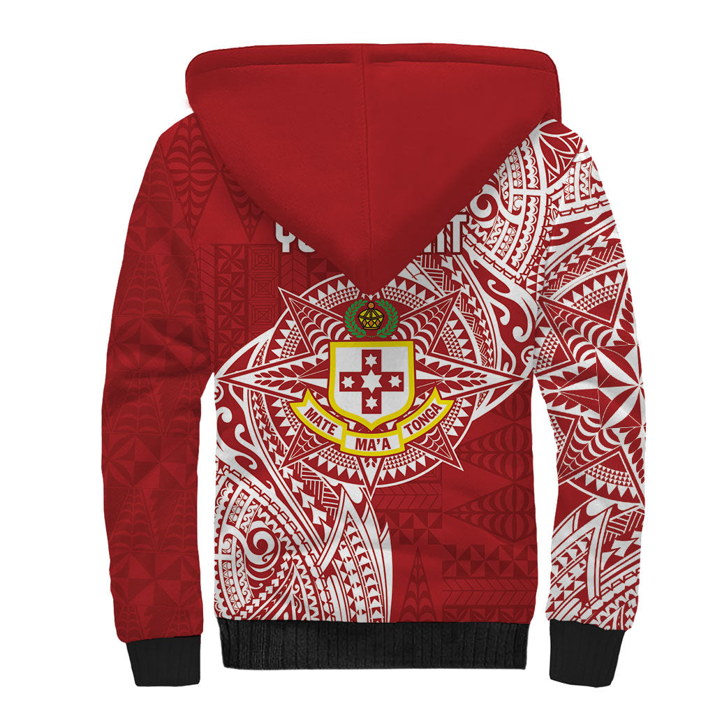 Personalised Kolisi Tonga Atele 145th Anniversary Sherpa Hoodie Special Kupesi Pattern LT9 - Polynesian Pride