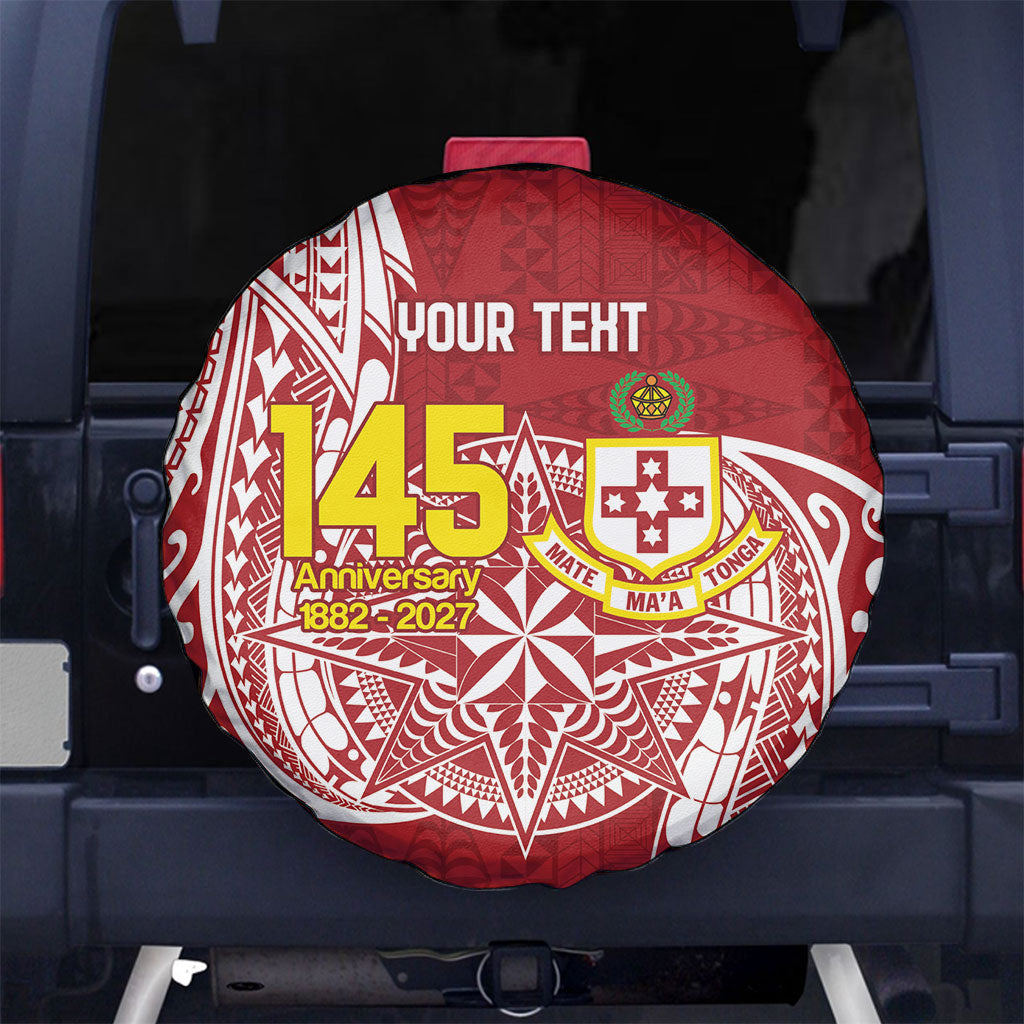 Personalised Kolisi Tonga Atele 142nd Anniversary Spare Tire Cover Special Kupesi Pattern LT9 White - Polynesian Pride