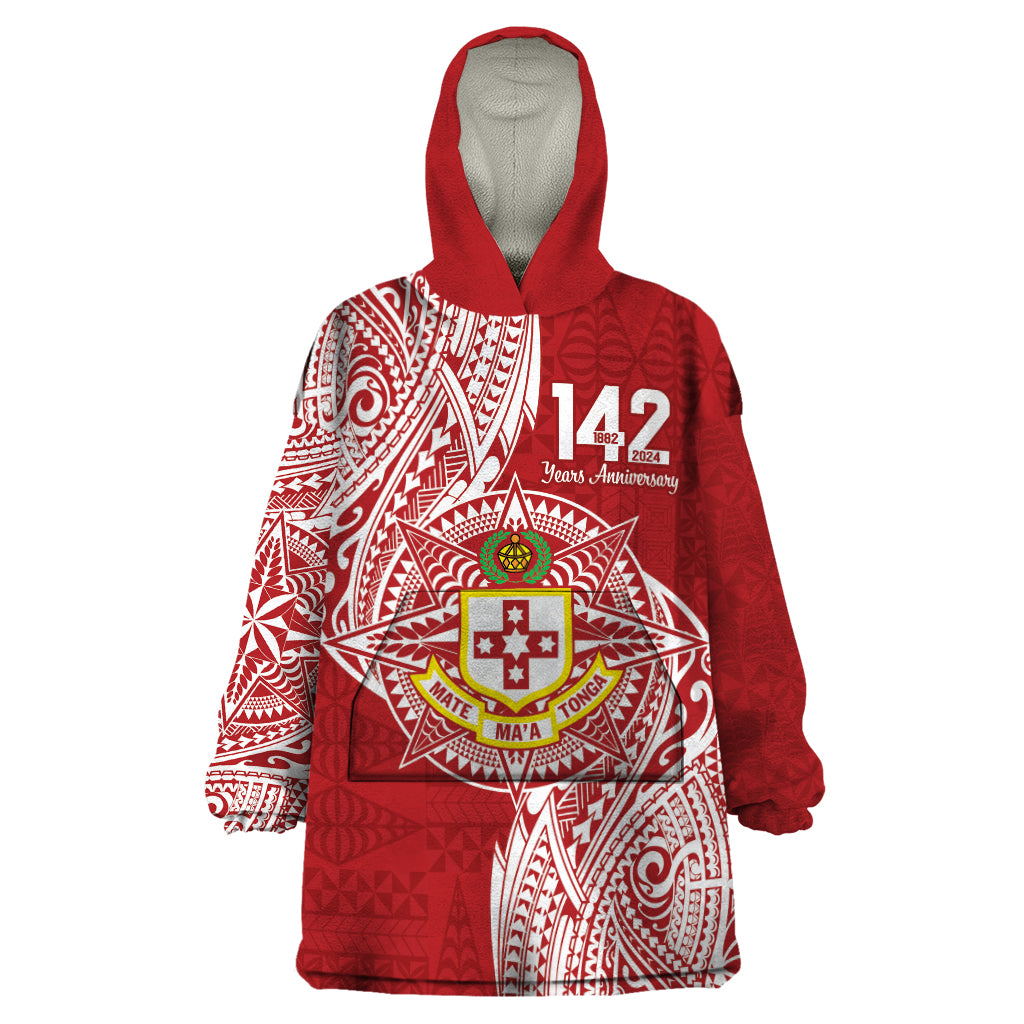 Personalised Kolisi Tonga Atele 142nd Anniversary Wearable Blanket Hoodie Special Kupesi Pattern