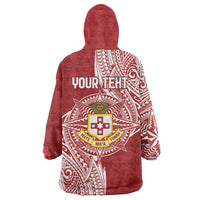 Personalised Kolisi Tonga Atele 145th Anniversary Wearable Blanket Hoodie Special Kupesi Pattern LT9 - Polynesian Pride