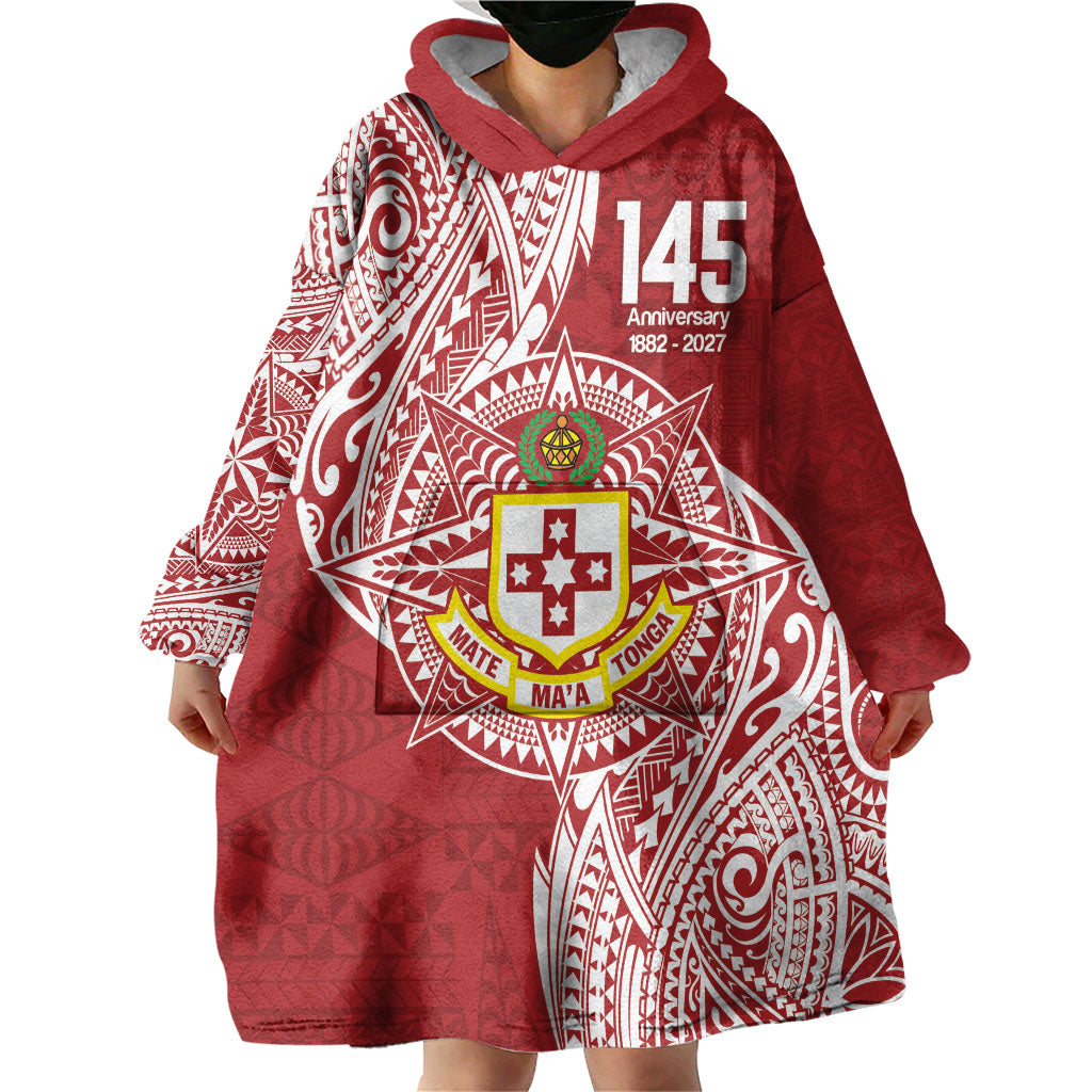 Personalised Kolisi Tonga Atele 145th Anniversary Wearable Blanket Hoodie Special Kupesi Pattern LT9 - Polynesian Pride