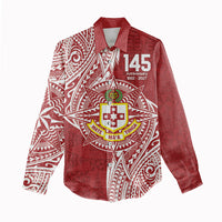 Personalised Kolisi Tonga Atele 145th Anniversary Women Casual Shirt Special Kupesi Pattern LT9 - Polynesian Pride