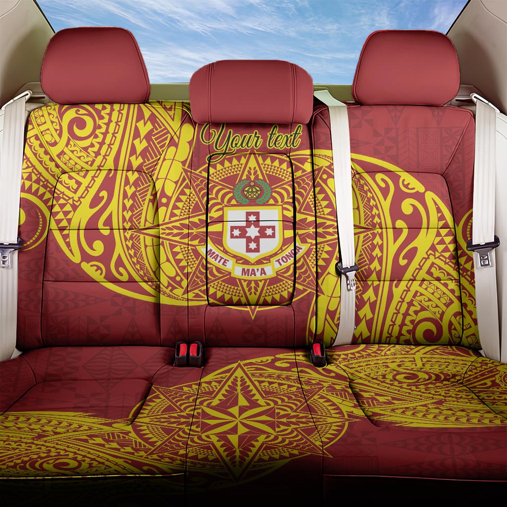 Personalised Kolisi Tonga Atele Back Car Seat Cover Since 1882 Simple Ngatu Pattern LT9 One Size Gold - Polynesian Pride