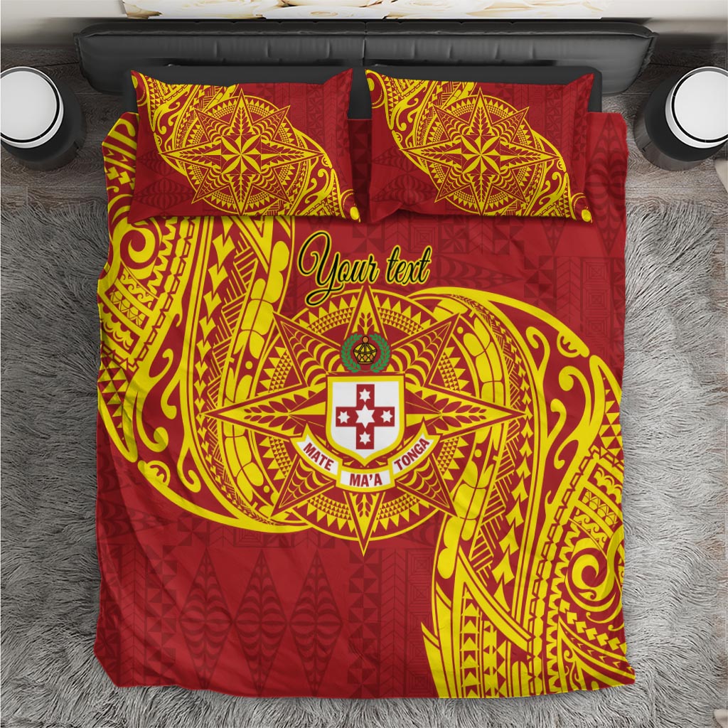 Personalised Kolisi Tonga Atele Bedding Set Since 1882 Simple Ngatu Pattern LT9 Gold - Polynesian Pride