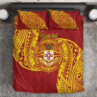 Personalised Kolisi Tonga Atele Bedding Set Since 1882 Simple Ngatu Pattern LT9 Gold - Polynesian Pride