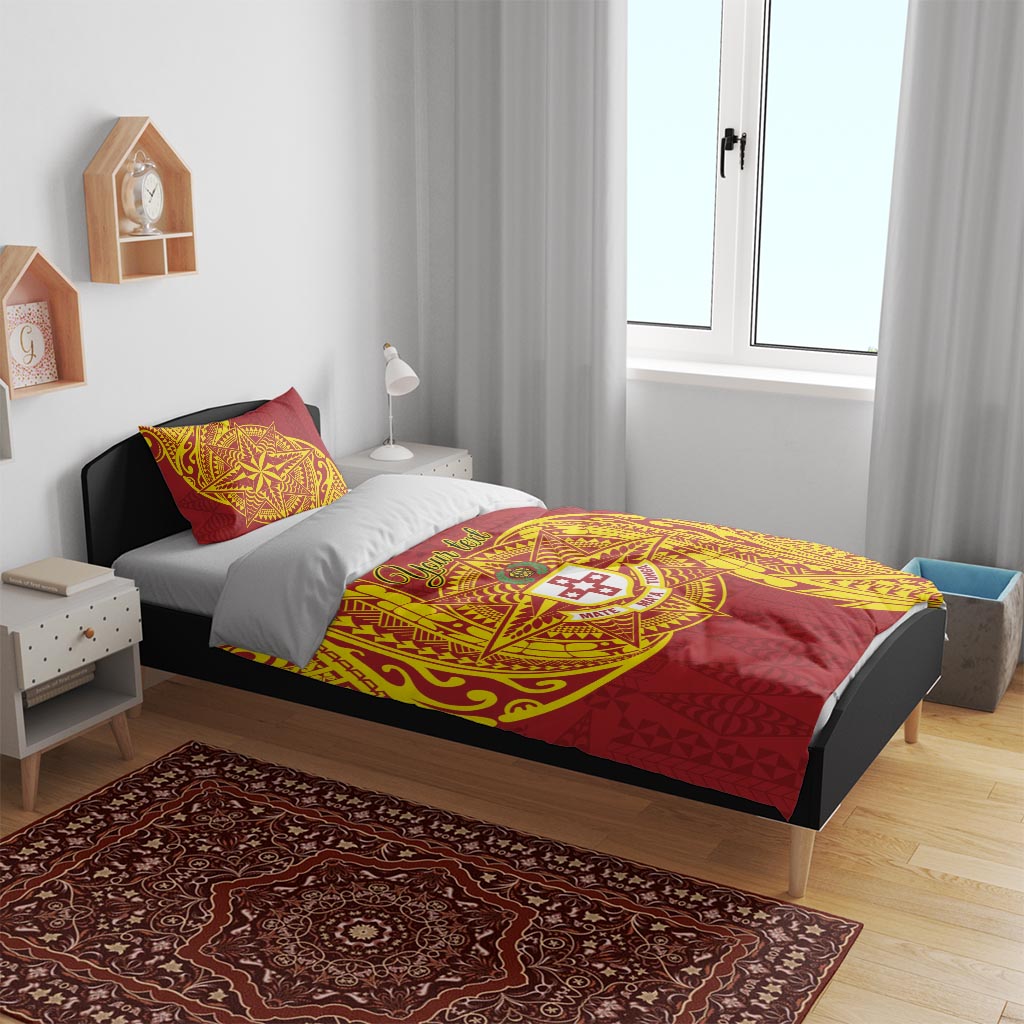 Personalised Kolisi Tonga Atele Bedding Set Since 1882 Simple Ngatu Pattern LT9 - Polynesian Pride