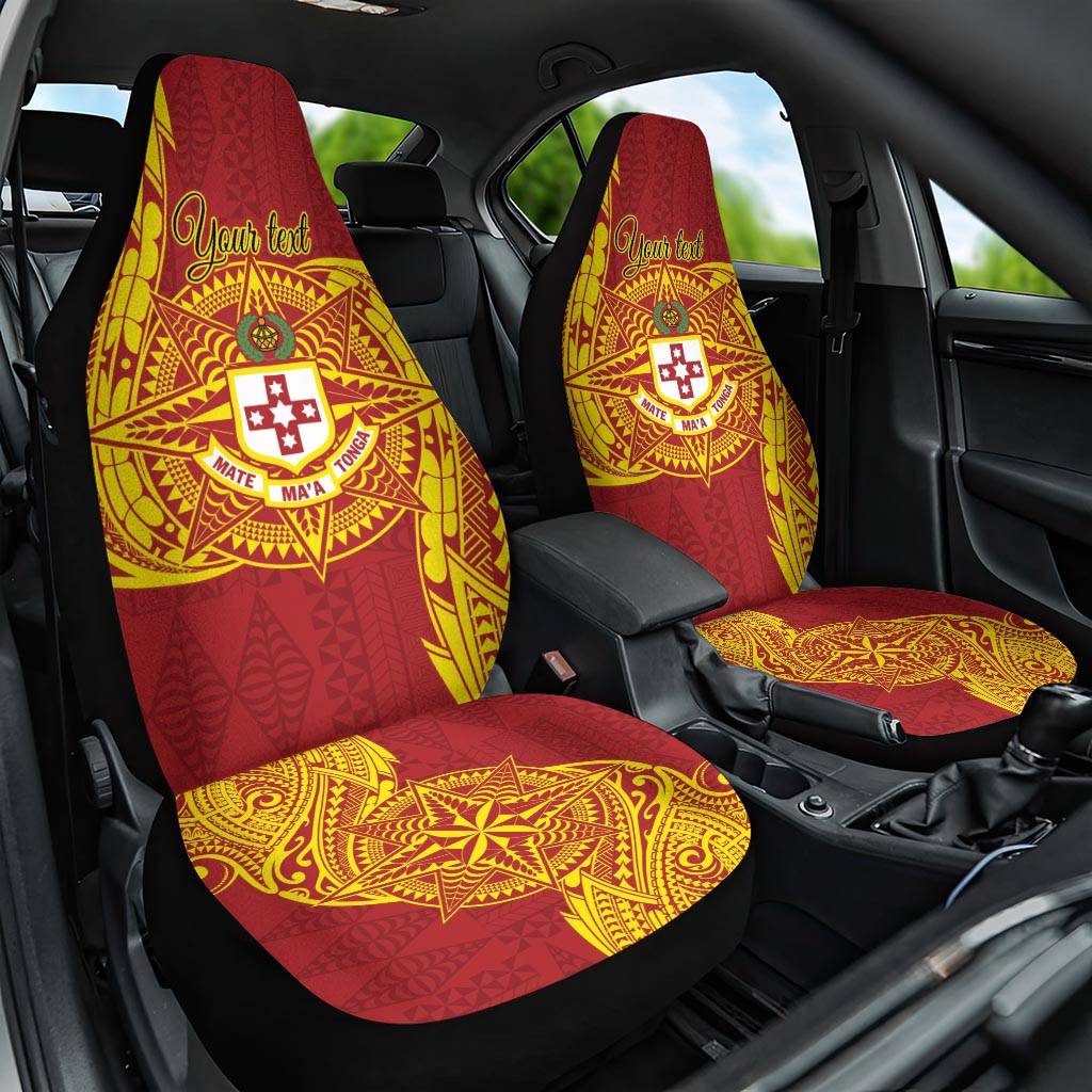 Personalised Kolisi Tonga Atele Car Seat Cover Since 1882 Simple Ngatu Pattern LT9 One Size Gold - Polynesian Pride