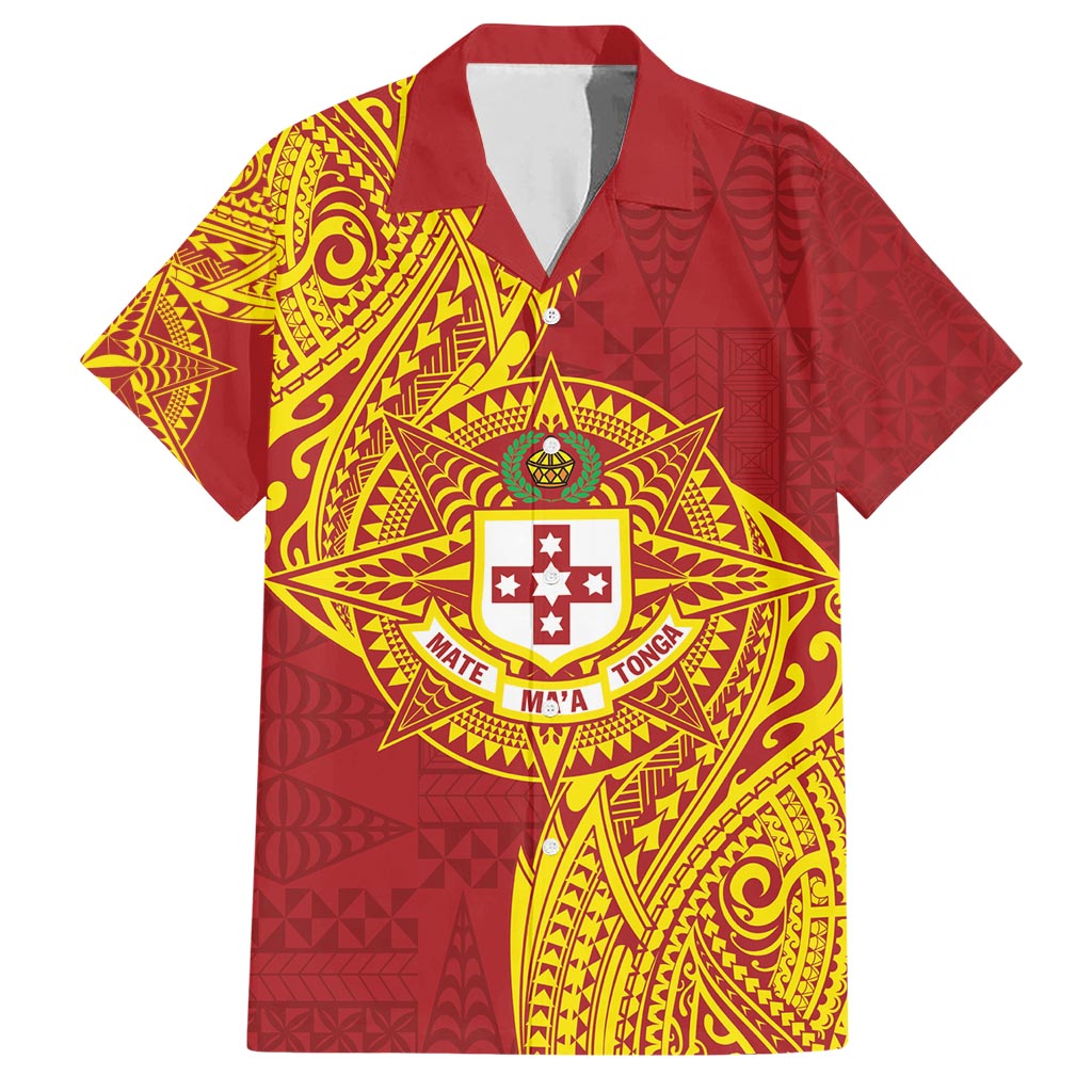 Personalised Kolisi Tonga Atele Hawaiian Shirt Since 1882 Simple Ngatu Pattern LT9 Gold - Polynesian Pride