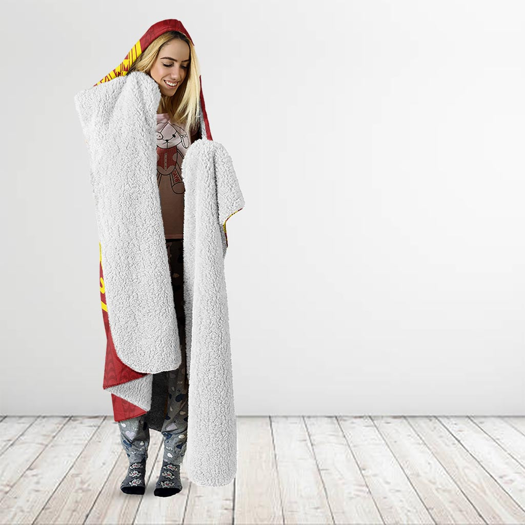 Personalised Kolisi Tonga Atele Hooded Blanket Since 1882 Simple Ngatu Pattern LT9 - Polynesian Pride