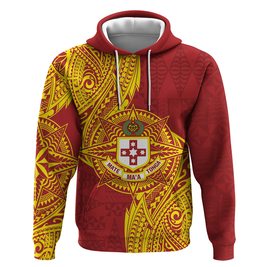 Personalised Kolisi Tonga Atele Hoodie Since 1882 Simple Ngatu Pattern LT9 Pullover Hoodie Gold - Polynesian Pride