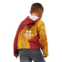 Personalised Kolisi Tonga Atele Kid Hoodie Since 1882 Simple Ngatu Pattern LT9 - Polynesian Pride