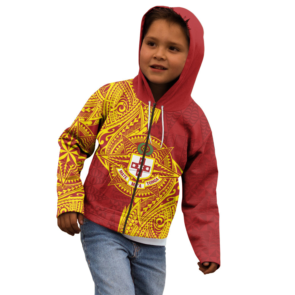 Personalised Kolisi Tonga Atele Kid Hoodie Since 1882 Simple Ngatu Pattern LT9 - Polynesian Pride