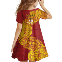 Personalised Kolisi Tonga Atele Kid Short Sleeve Dress Since 1882 Simple Ngatu Pattern LT9 - Polynesian Pride
