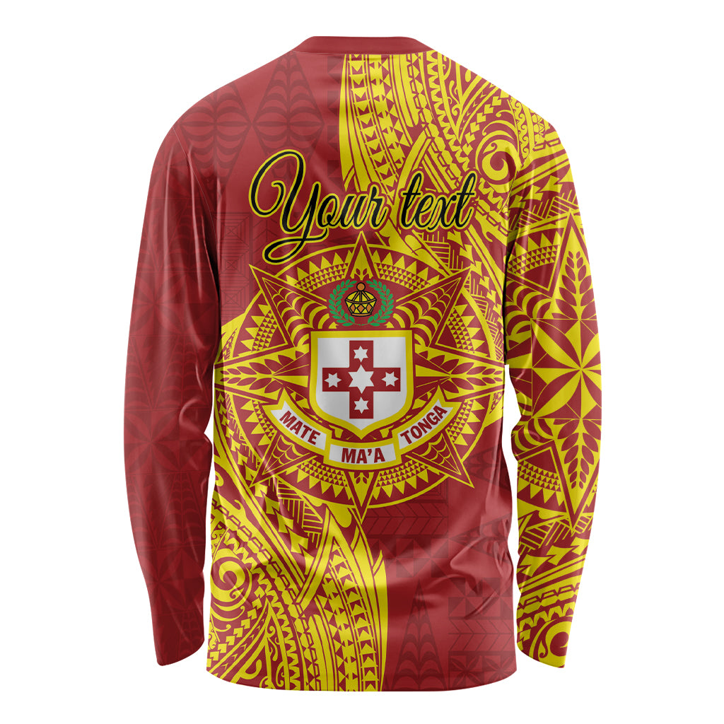 Personalised Kolisi Tonga Atele Long Sleeve Shirt Since 1882 Simple Ngatu Pattern LT9 - Polynesian Pride