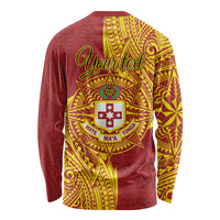 Personalised Kolisi Tonga Atele Long Sleeve Shirt Since 1882 Simple Ngatu Pattern LT9 - Polynesian Pride