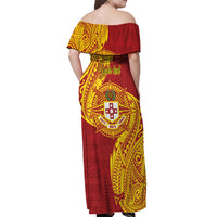Personalised Kolisi Tonga Atele Off Shoulder Maxi Dress Since 1882 Simple Ngatu Pattern LT9 - Polynesian Pride