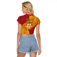 Personalised Kolisi Tonga Atele Raglan Cropped T Shirt Since 1882 Simple Ngatu Pattern LT9 - Polynesian Pride
