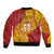 Personalised Kolisi Tonga Atele Sleeve Zip Bomber Jacket Since 1882 Simple Ngatu Pattern