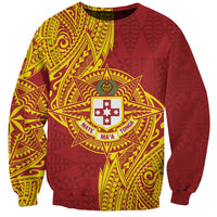 Personalised Kolisi Tonga Atele Sweatshirt Since 1882 Simple Ngatu Pattern LT9 Unisex Gold - Polynesian Pride