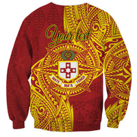 Personalised Kolisi Tonga Atele Sweatshirt Since 1882 Simple Ngatu Pattern LT9 - Polynesian Pride