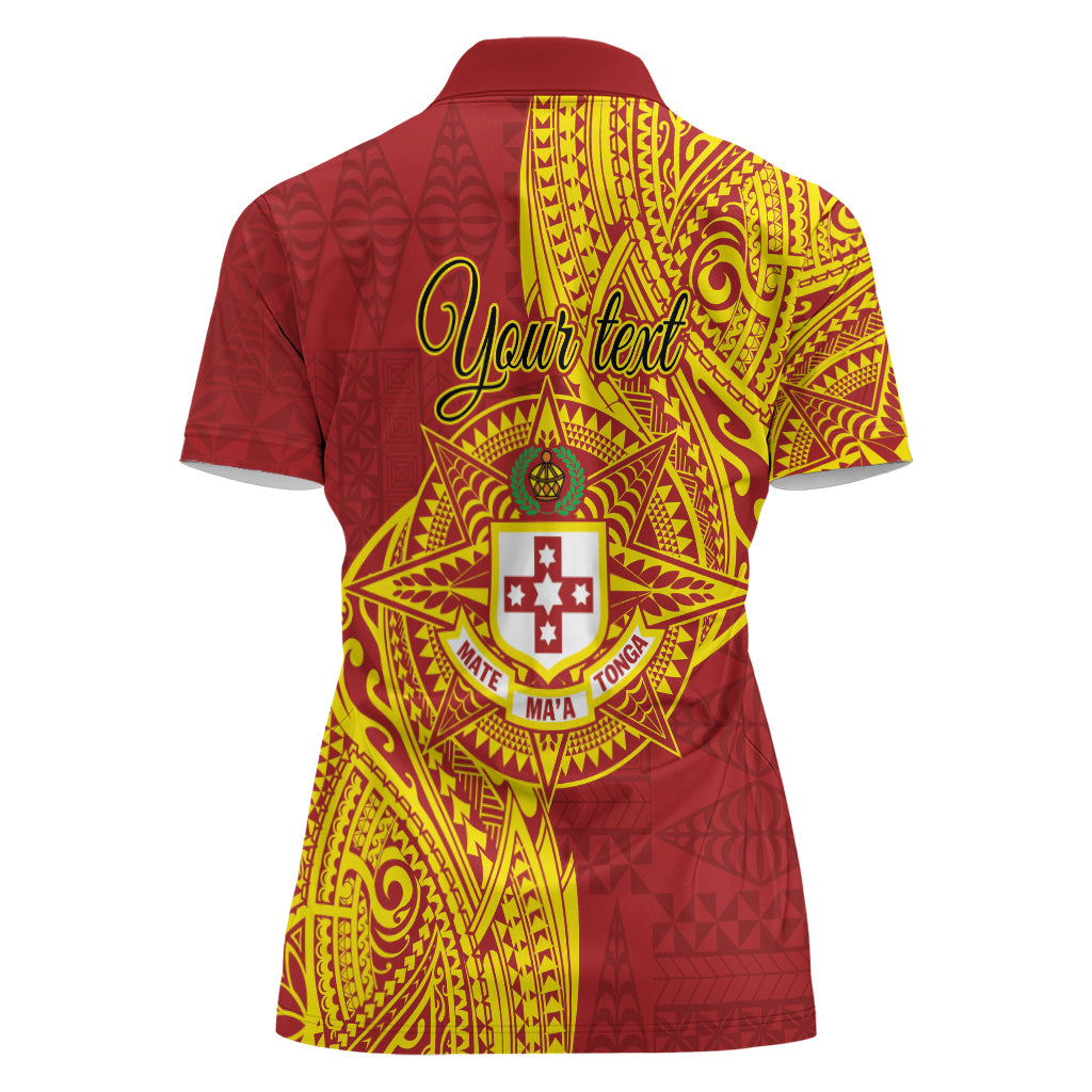 Personalised Kolisi Tonga Atele Women Polo Shirt Since 1882 Simple Ngatu Pattern LT9 - Polynesian Pride