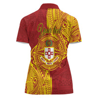 Personalised Kolisi Tonga Atele Women Polo Shirt Since 1882 Simple Ngatu Pattern LT9 - Polynesian Pride