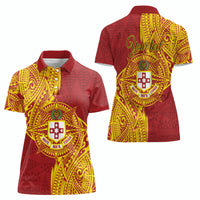 Personalised Kolisi Tonga Atele Women Polo Shirt Since 1882 Simple Ngatu Pattern LT9 - Polynesian Pride