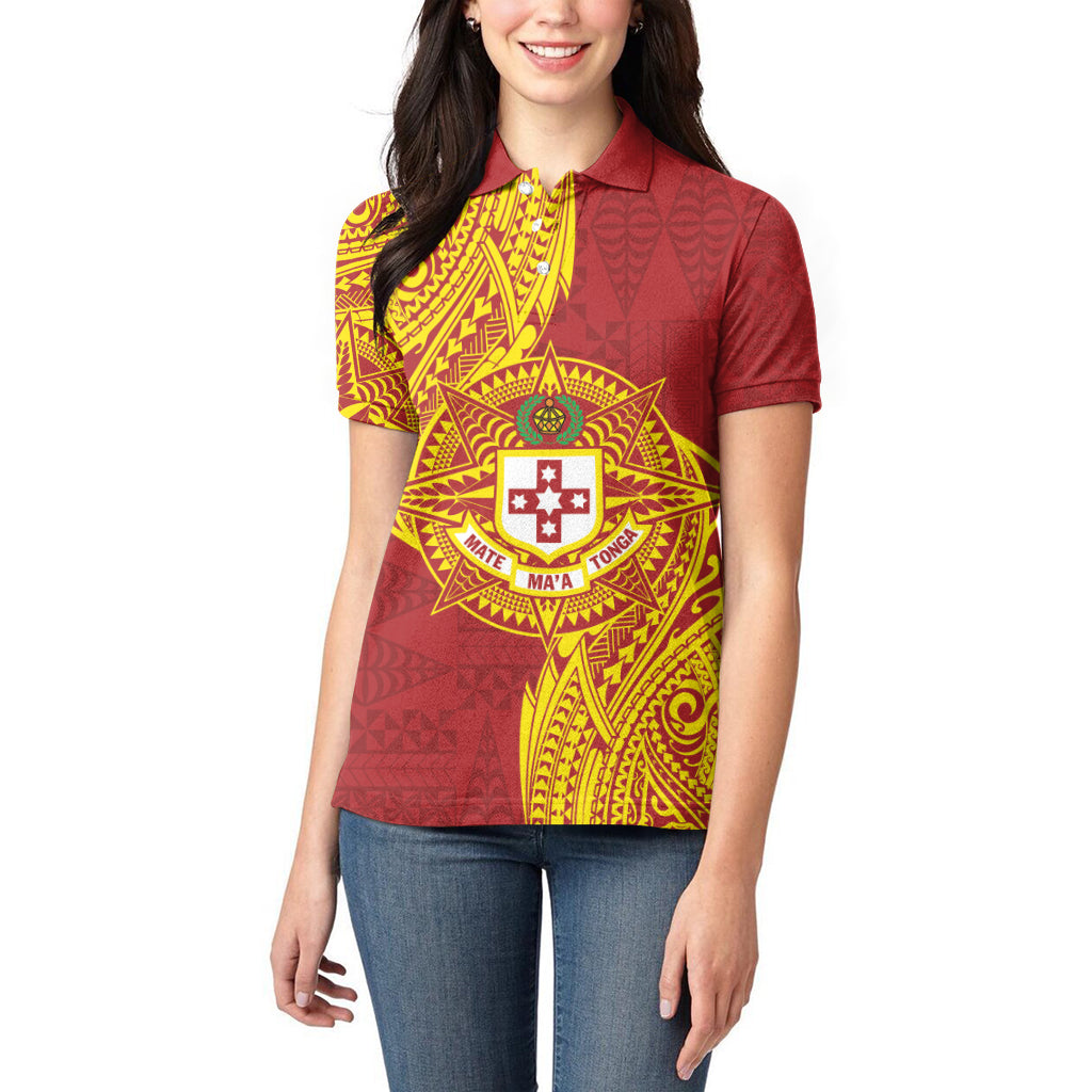 Personalised Kolisi Tonga Atele Women Polo Shirt Since 1882 Simple Ngatu Pattern LT9 - Polynesian Pride