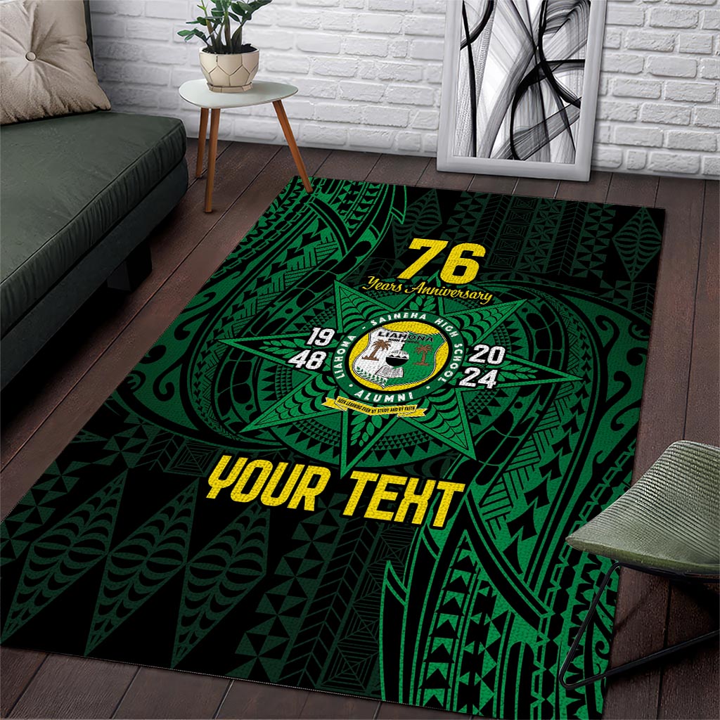 Personalised Tonga Liahona High School 76th Anniversary Area Rug Special Kupesi Pattern