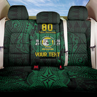 Personalised Tonga Liahona High School 80th Anniversary Back Car Seat Cover Special Kupesi Pattern LT9 One Size Green - Polynesian Pride