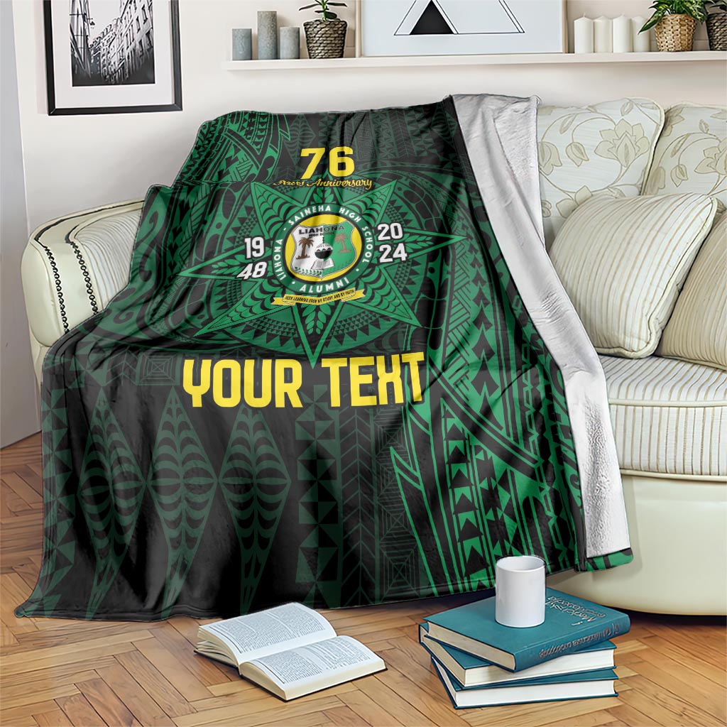 Personalised Tonga Liahona High School 76th Anniversary Blanket Special Kupesi Pattern