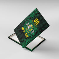 Personalised Tonga Liahona High School 76th Anniversary Canvas Wall Art Special Kupesi Pattern LT9 With Frame Green - Polynesian Pride
