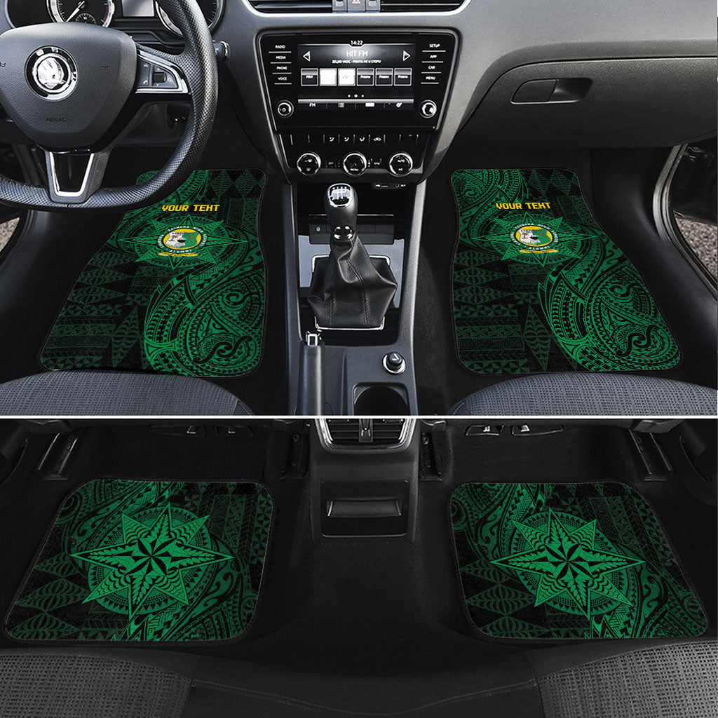 Personalised Tonga Liahona High School 76th Anniversary Car Mats Special Kupesi Pattern LT9 Set 4pcs Green - Polynesian Pride