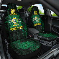 Personalised Tonga Liahona High School 80th Anniversary Car Seat Cover Special Kupesi Pattern LT9 One Size Green - Polynesian Pride