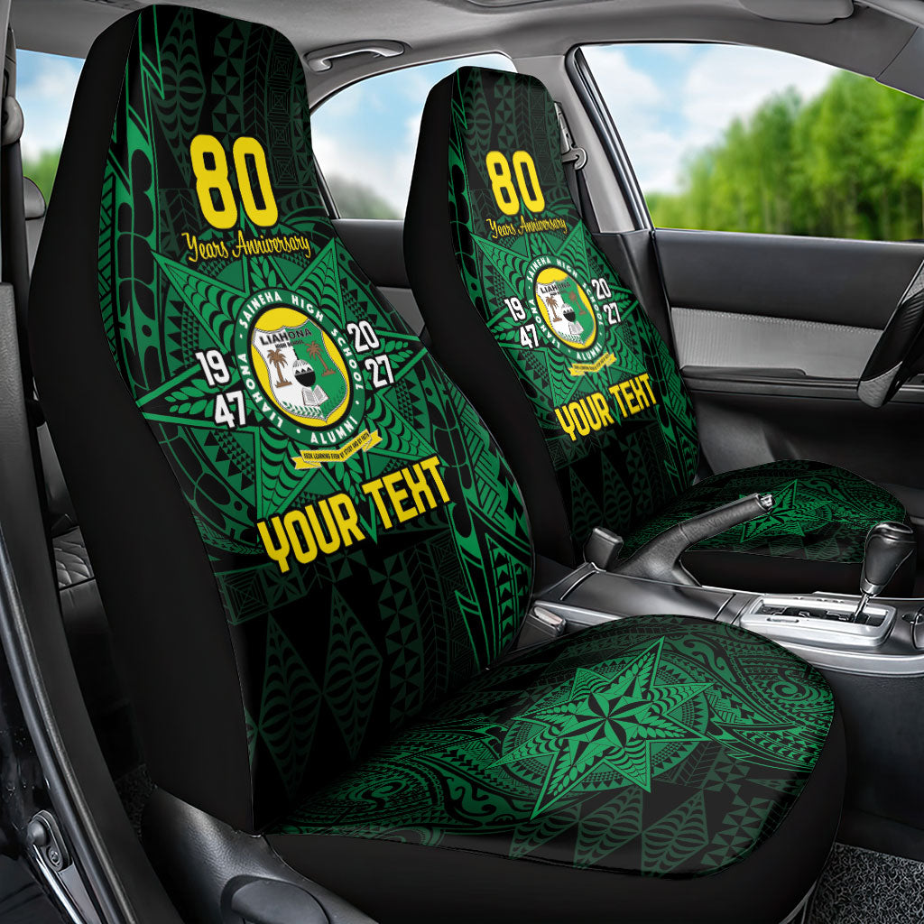 Personalised Tonga Liahona High School 80th Anniversary Car Seat Cover Special Kupesi Pattern LT9 - Polynesian Pride