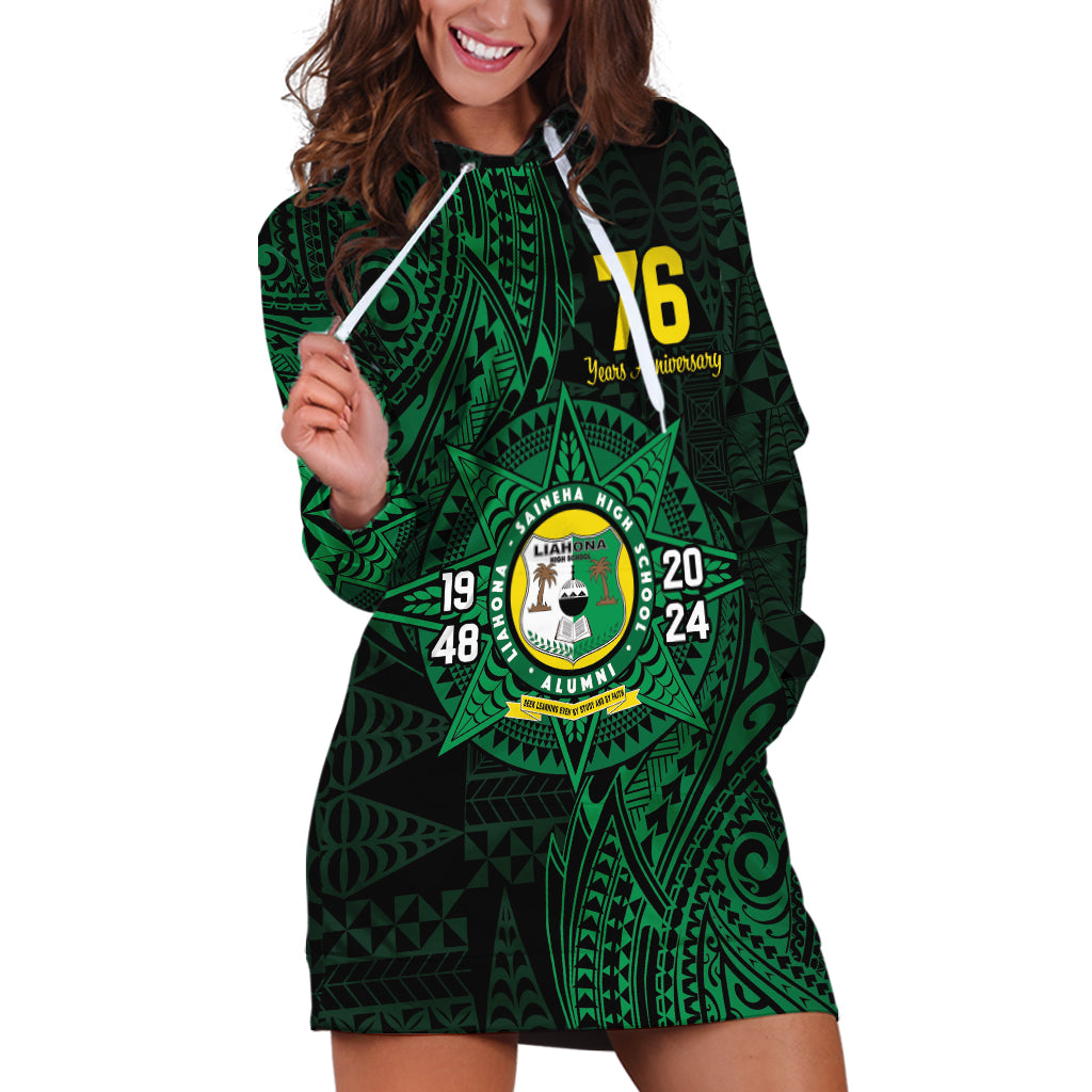 Personalised Tonga Liahona High School 76th Anniversary Hoodie Dress Special Kupesi Pattern