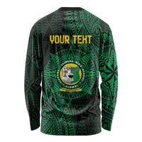 Personalised Tonga Liahona High School 80th Anniversary Long Sleeve Shirt Special Kupesi Pattern LT9 - Polynesian Pride
