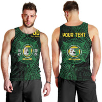 Personalised Tonga Liahona High School 80th Anniversary Men Tank Top Special Kupesi Pattern LT9 - Polynesian Pride