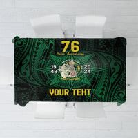 Personalised Tonga Liahona High School 76th Anniversary Tablecloth Special Kupesi Pattern LT9 Green - Polynesian Pride