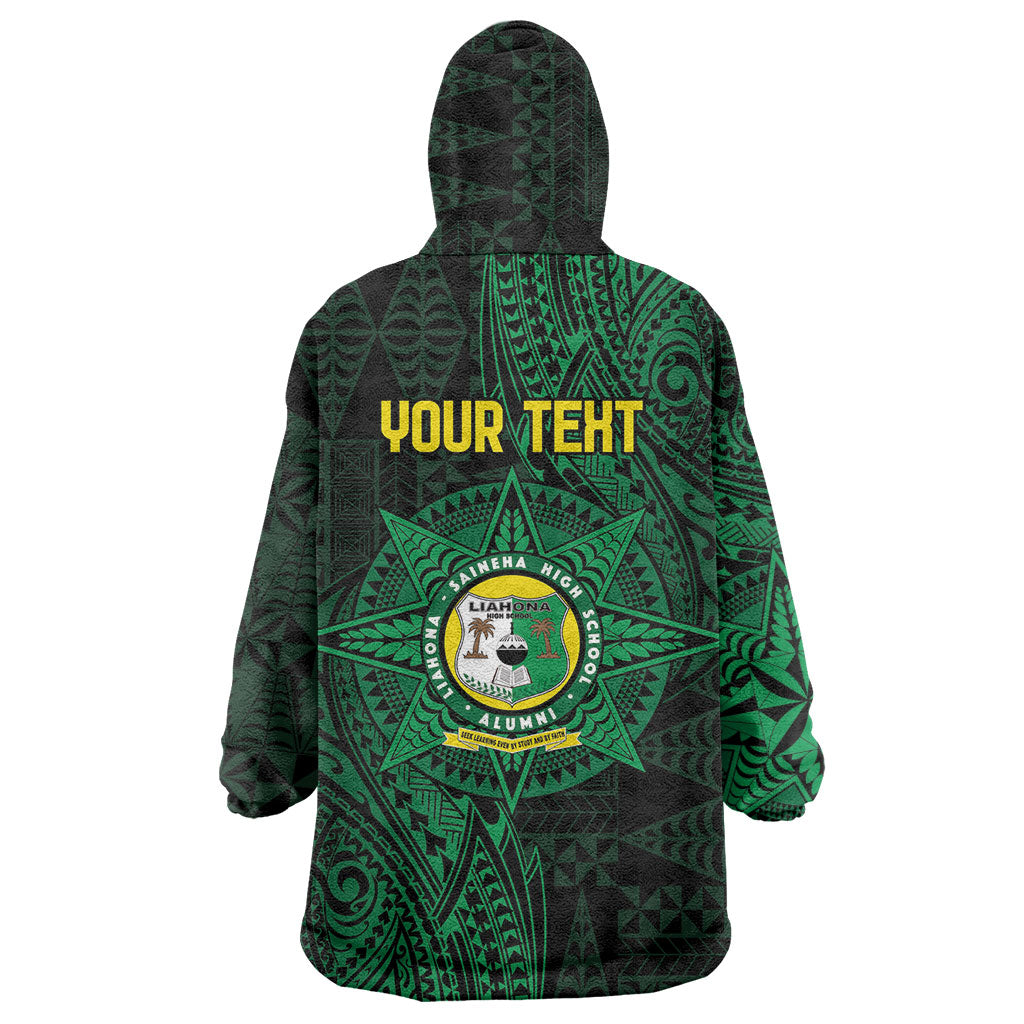 Personalised Tonga Liahona High School 80th Anniversary Wearable Blanket Hoodie Special Kupesi Pattern LT9 - Polynesian Pride