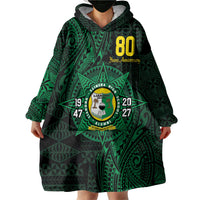 Personalised Tonga Liahona High School 80th Anniversary Wearable Blanket Hoodie Special Kupesi Pattern LT9 - Polynesian Pride