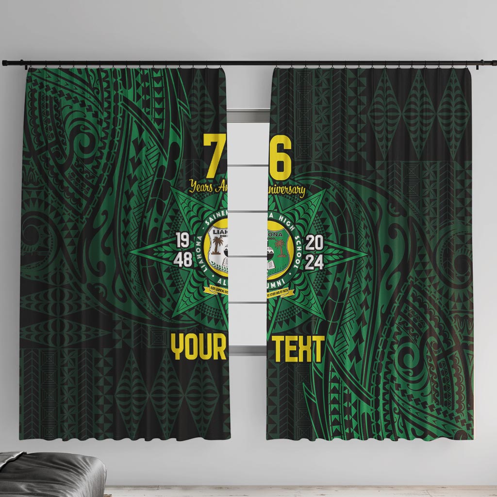 Personalised Tonga Liahona High School 76th Anniversary Window Curtain Special Kupesi Pattern