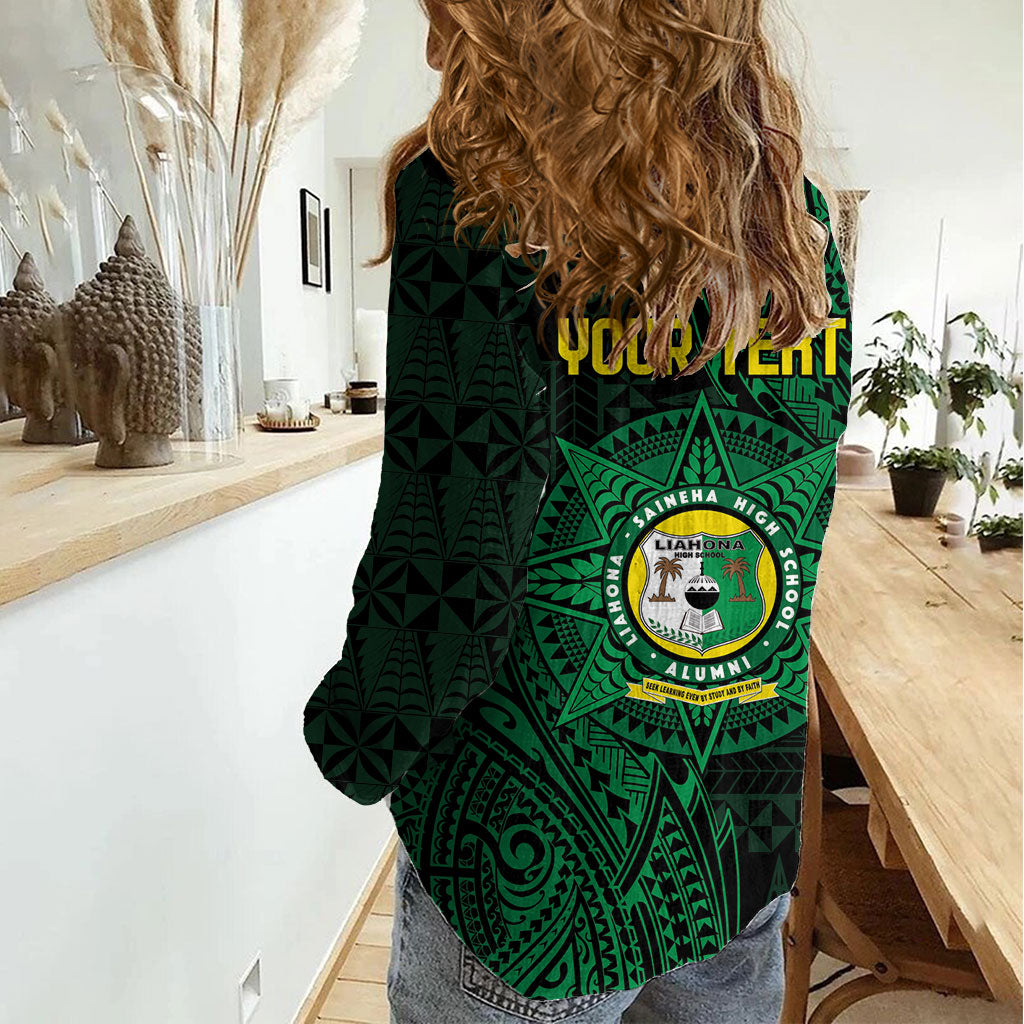 Personalised Tonga Liahona High School 80th Anniversary Women Casual Shirt Special Kupesi Pattern LT9 - Polynesian Pride