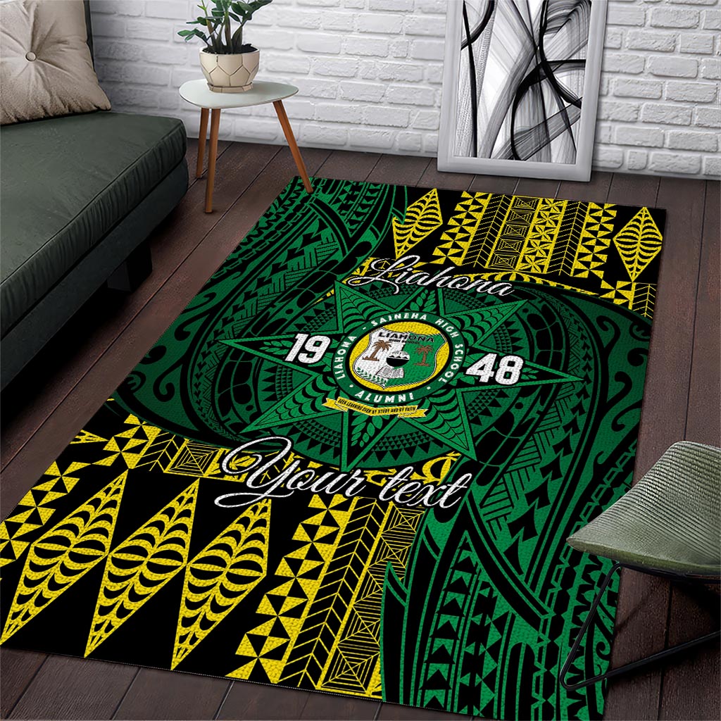 Personalised Tonga Liahona High School Area Rug Since 1948 Special Kupesi Pattern