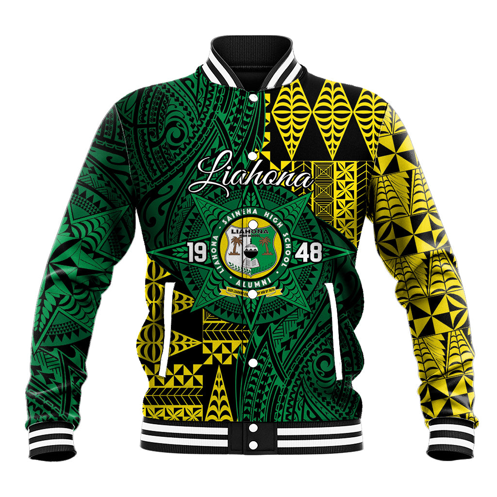 Personalised Tonga Liahona High School Baseball Jacket Since 1948 Special Kupesi Pattern