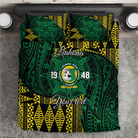 Personalised Tonga Liahona High School Bedding Set Since 1948 Special Kupesi Pattern LT9 Green - Polynesian Pride
